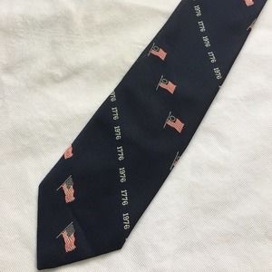 God Bless America American Flag Print 4th Of July Patriotic Vintage Men’s Tie